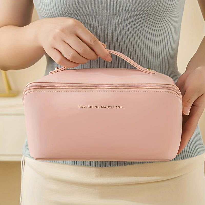 Large Capacity Waterproof PU Leather Travel Cosmetic Bag