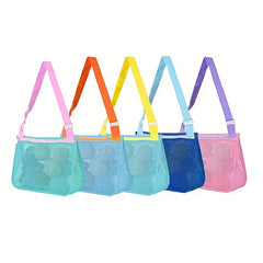 Kids Beach Mesh Bag Shell Collection Toy Storage Beach Bag