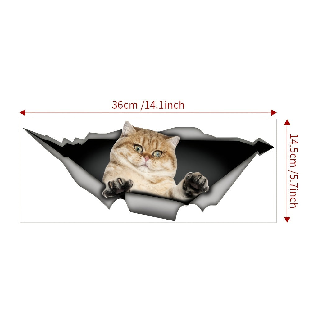 1pc Cat Car Sticker Animal Car Sticker Cartoon Decoration Sticker
