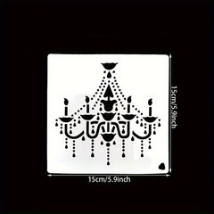 Ceiling Lamp Stencil for Painting Card Paper Wall Decor DIY Craft Projects