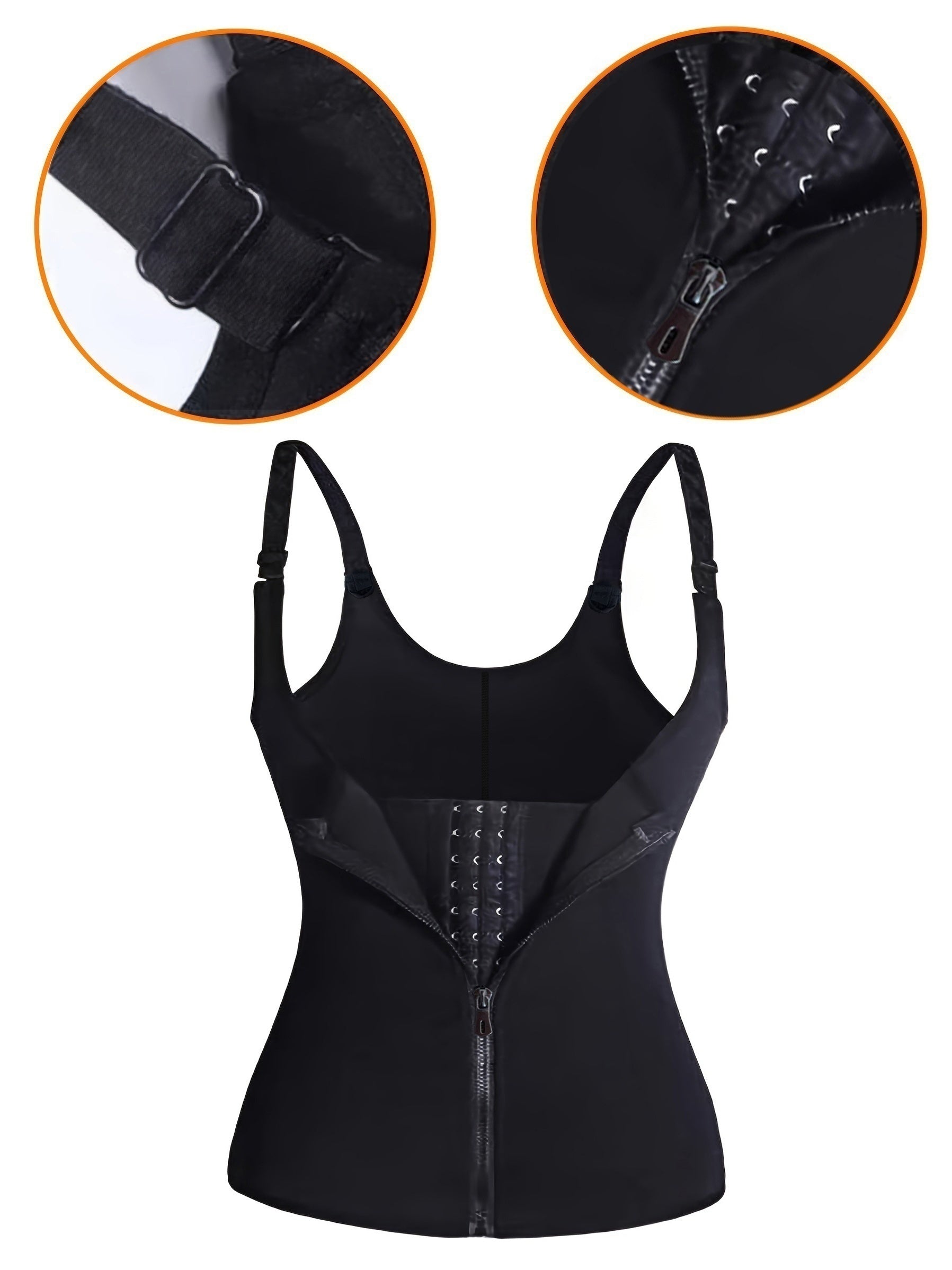 Tummy Control Shapewear Tank Top Zipper Open Bust Corset