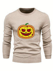 Cartoon Pumpkin Pie Jack O Lantern Sweater for Men