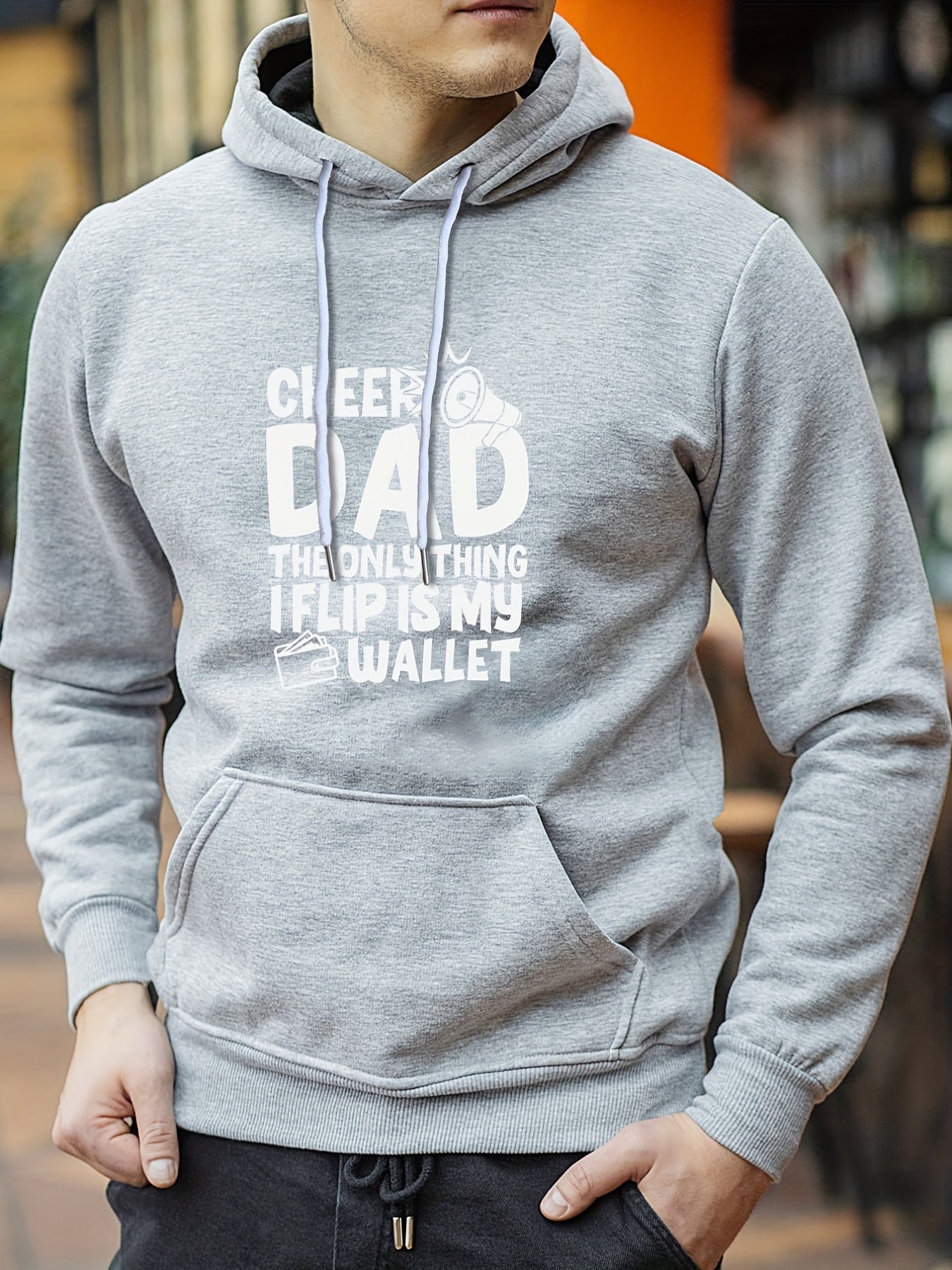 DAD Print Hoodie Men's Graphic Pullover Sweatshirt