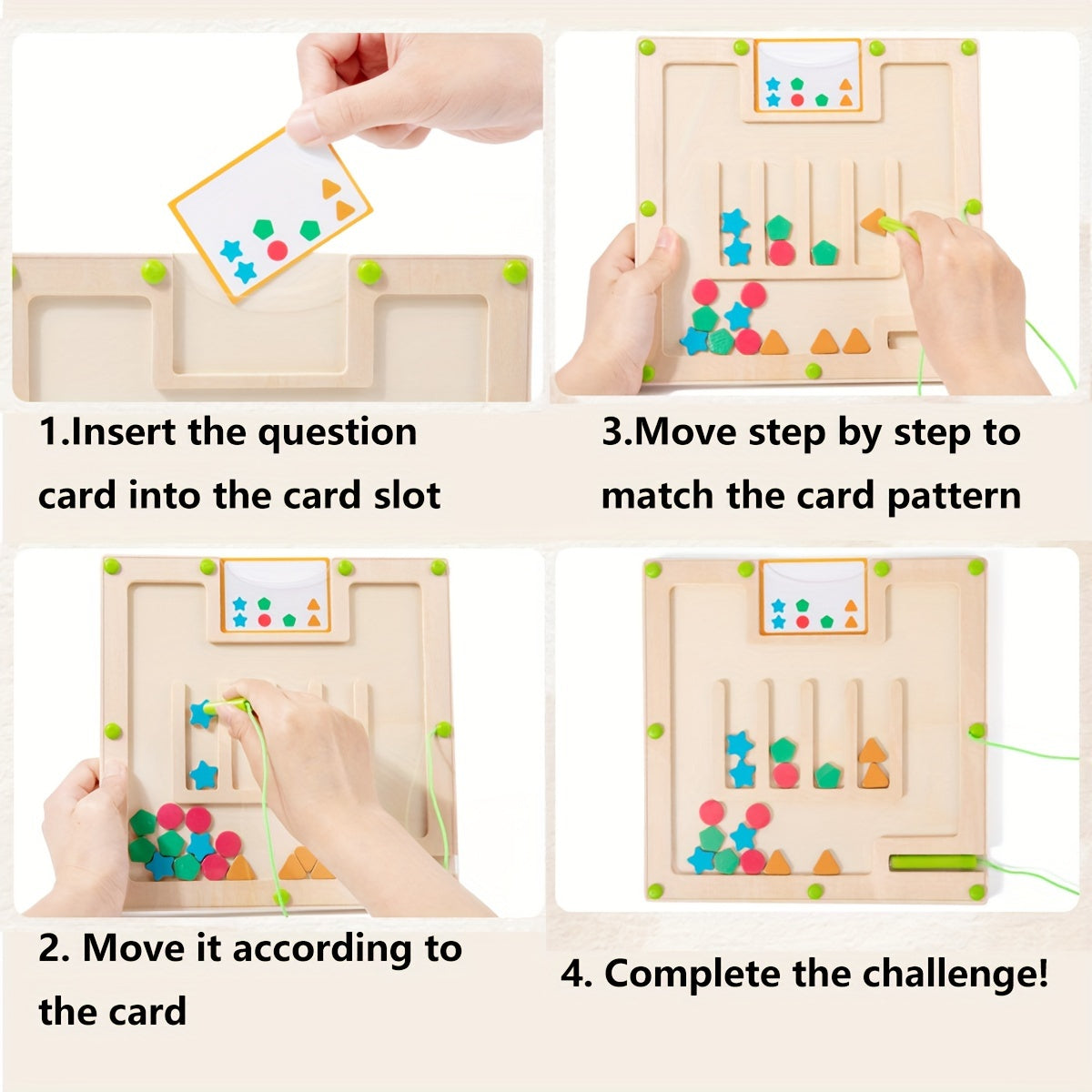 Shape Matching Game Educational Maze Apricot Cream Red Green