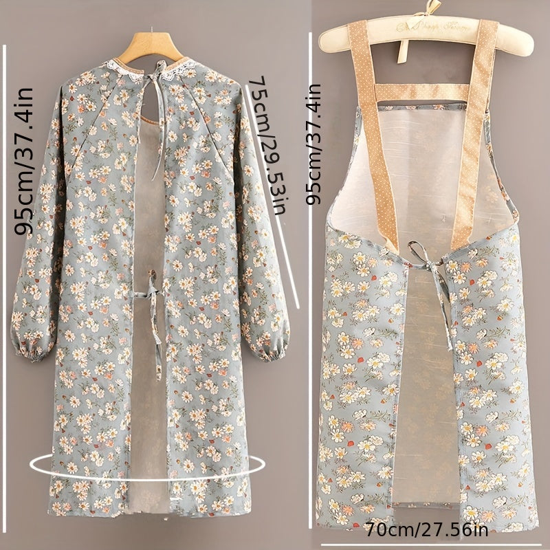Canvas Long Sleeve Apron for Cooking and Catering