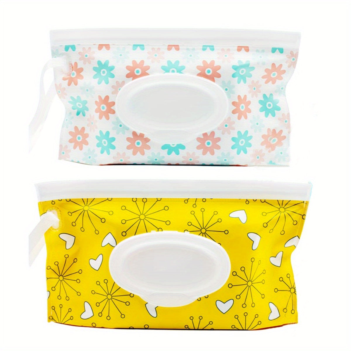 2pcs Portable Baby Wipe Dispenser Reusable Travel Wet Wipe Pouch