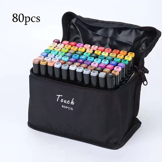 Dual Tip Marker Pens Set - Brush and Fine Tip Markers - Assorted Colors