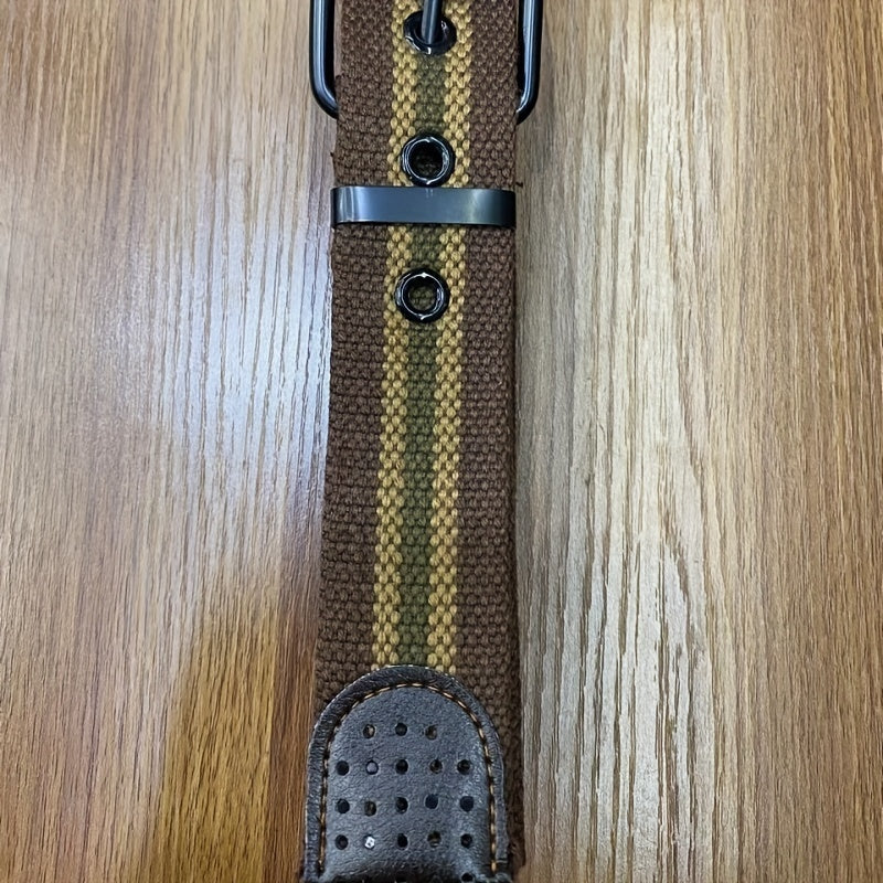 Men's Pin Buttoned Pants + Canvas Belt Outdoor Sports Business