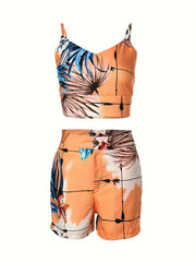 Women 2Pcs Shorts Suits Set