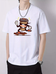 Men's Slim Fit Print T-shirt for Spring Summer
