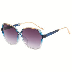 Men's Round Frame Inlaid Lens Sunglasses Anti UV400 Vintage Eyewear