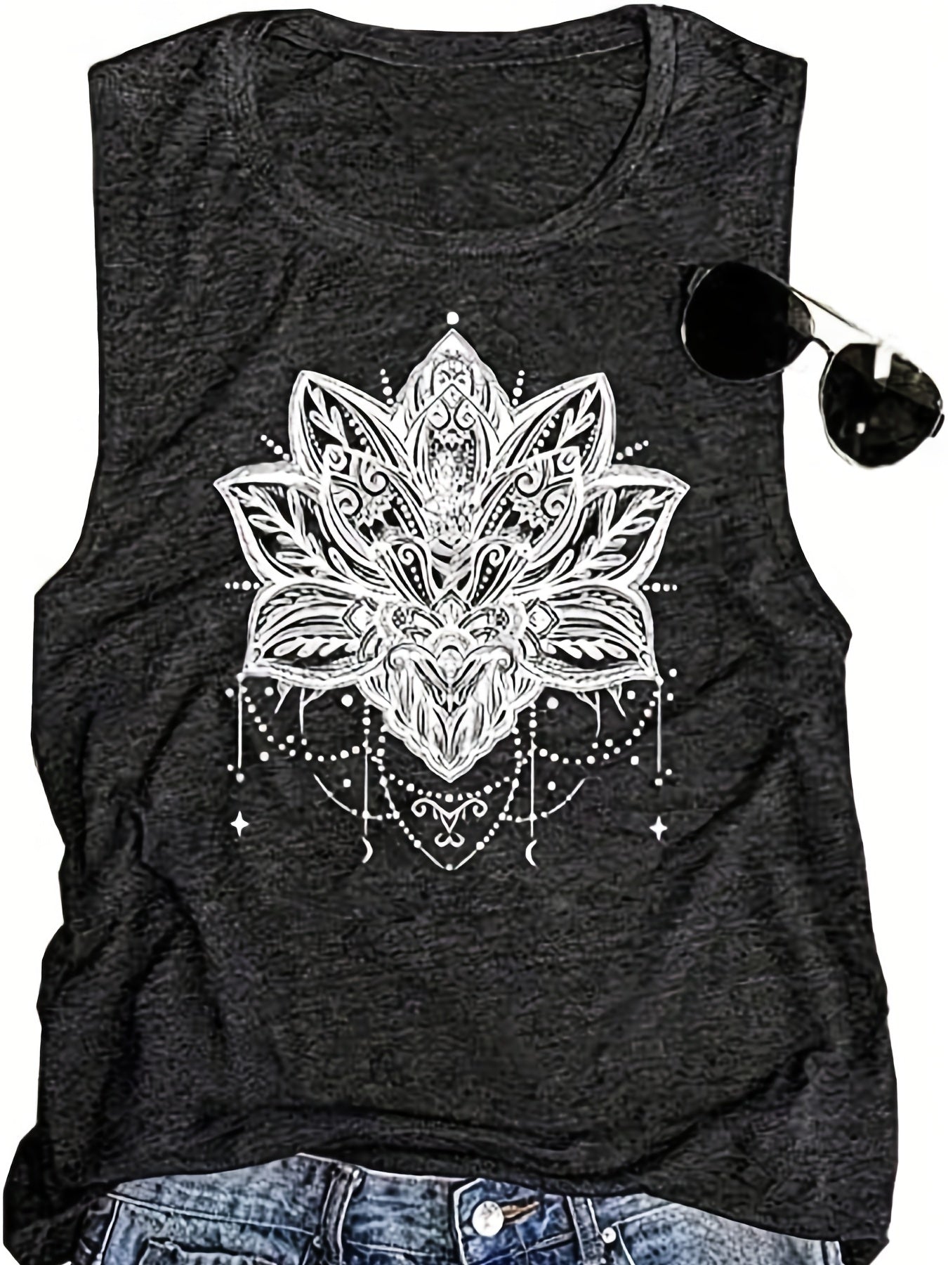 Floral Print Sleeveless Tank Top for Summer