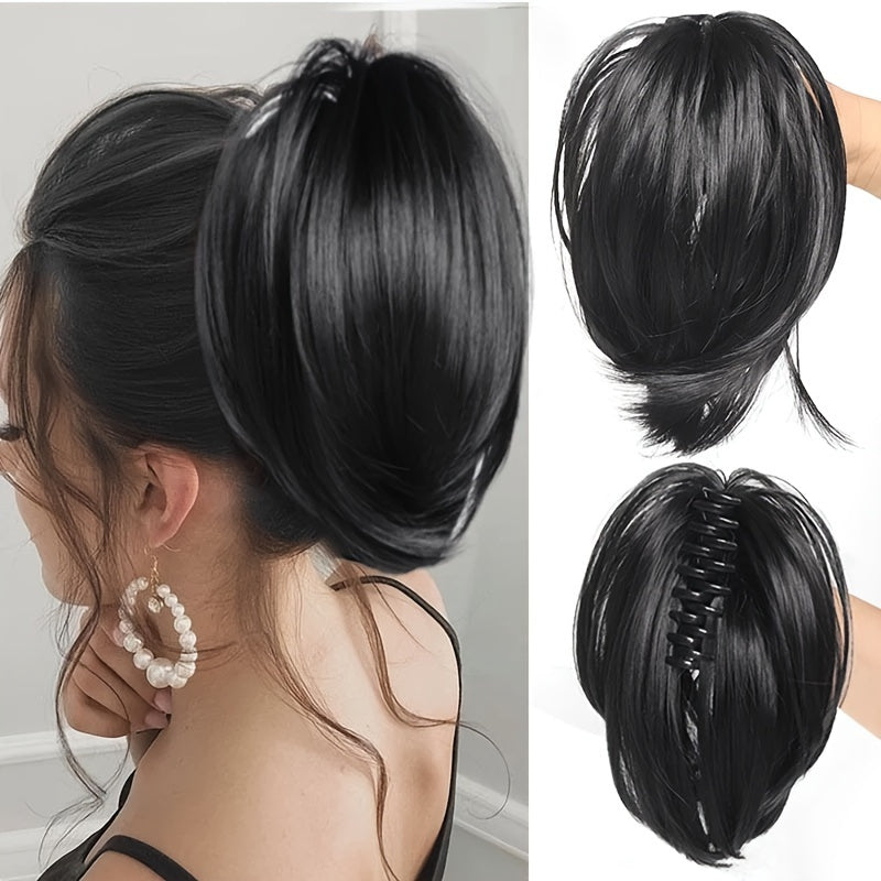 Synthetic Chignon Ponytail Hair Extension Messy Bun with Claw Clip