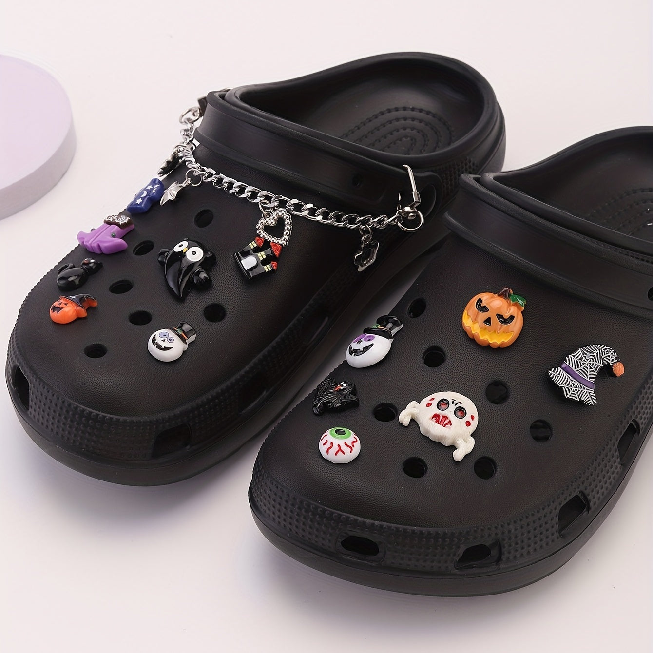 25pcs Cartoon Halloween Shoe Charms for Clogs & Garden Shoes DIY