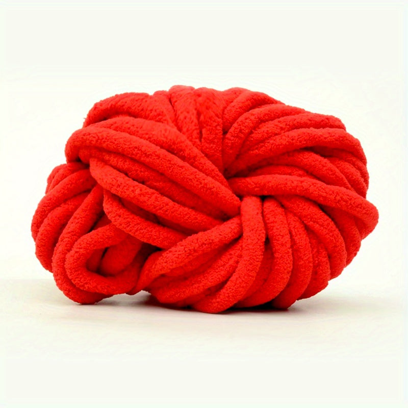 2 Skeins Solid Chunky Chenille Yarn DIY Arm Hand Knitting Hat Scarf