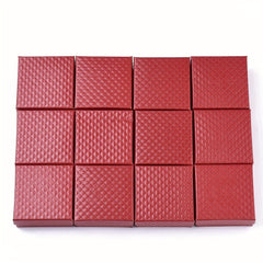 12pcs Red Jewelry Boxes For Pendant Earring Ring With Sponge Inside