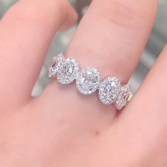 Zircon Inlaid Round Promise Ring for Women Bridal Proposal Jewelry