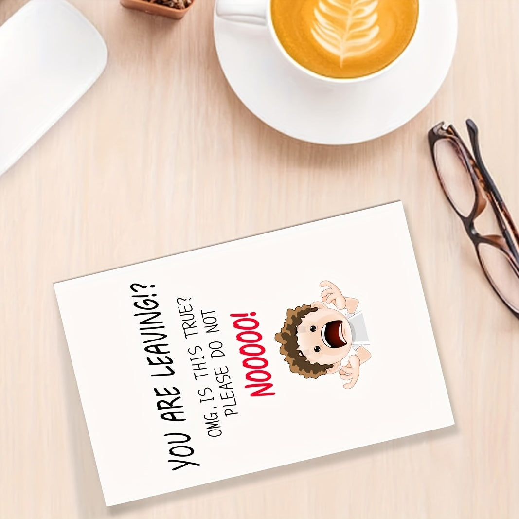 Funny Resignation Card for Coworker - Office Retention Card with Envelope