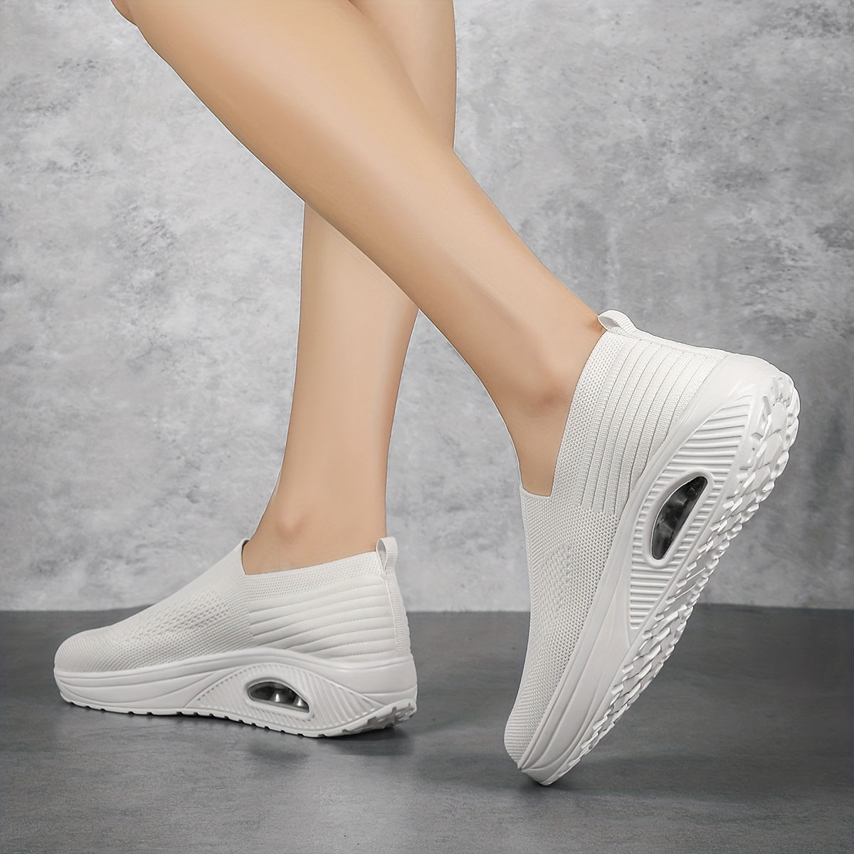 Women's Slip on Wedge Sneakers Air Cushion Comfy Height Increased Shoes