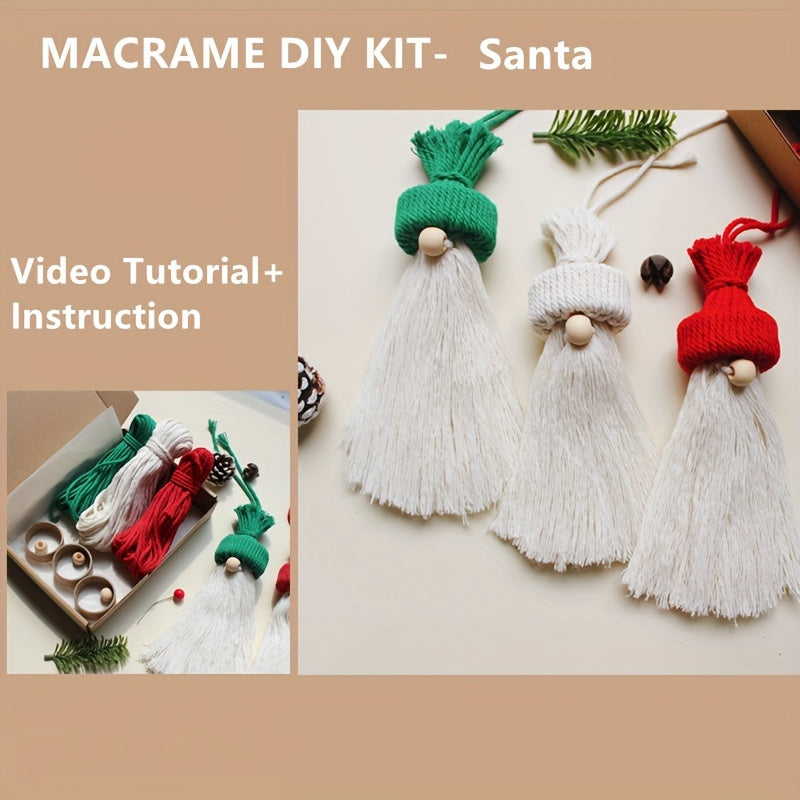 3pcs Christmas Santa Macrame DIY Kit for Beginners