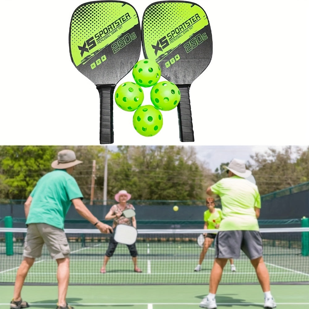 Pickleball Racket Set with 2 Rackets and 4 Balls