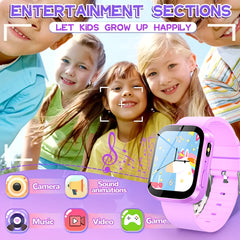 ERUN Kids Smart Watch Pink Digital Display with Music Games Rechargeable Lithium