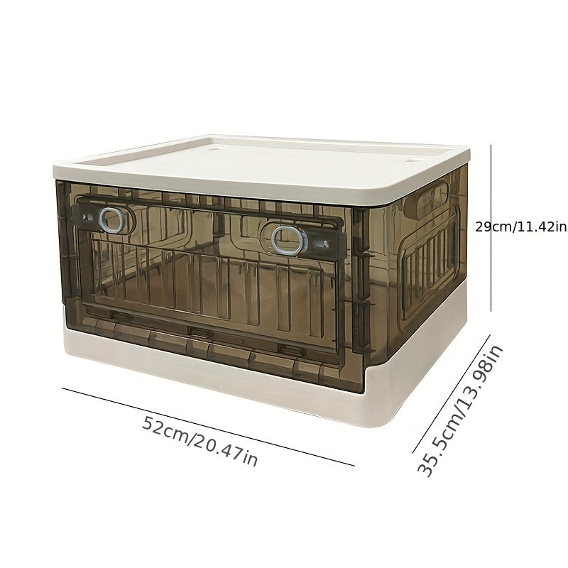 Plastic Foldable Storage Box With Door Stackable Storage Bin