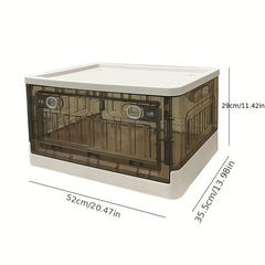 Plastic Foldable Storage Box With Door Stackable Storage Bin