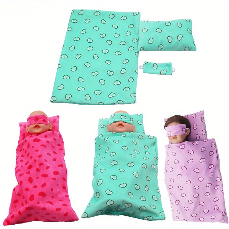 18" Doll Sleeping Bag Set DIY Girl Doll Bedding Set