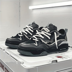 Men's Chunky Lace-Up Sneakers with Good Grip