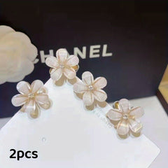 2pcs Mini Flower Hair Claw Clip Metal Hair Claw Nonslip Clip For Side Hair