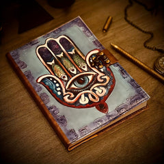 Vintage Palm Journal with Lock A5 Hardcover Notebook for Men and Women