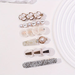 6pcs Pearl Flower Hair Clips Bobby Pin Hair Slides Non Slip Hair Decoration
