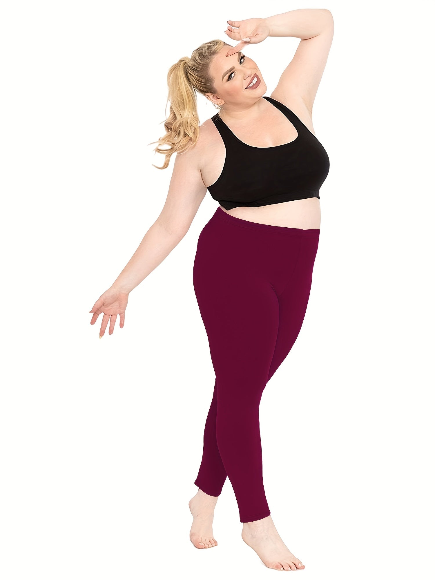 Women's Plus Size Skinny Trousers Elastic High Rise Stretch Pants