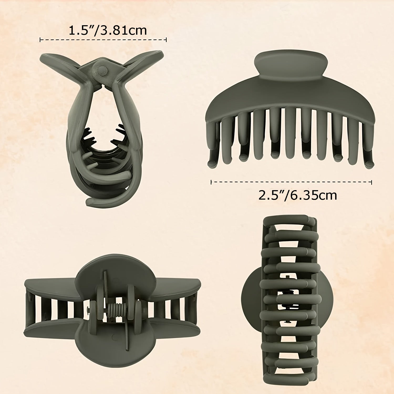4pcs Frosted Hair Claw Ponytail Holder Women Girls Hair Claw
