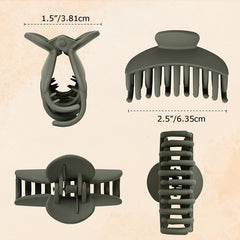 4pcs Frosted Hair Claw Ponytail Holder Women Girls Hair Claw