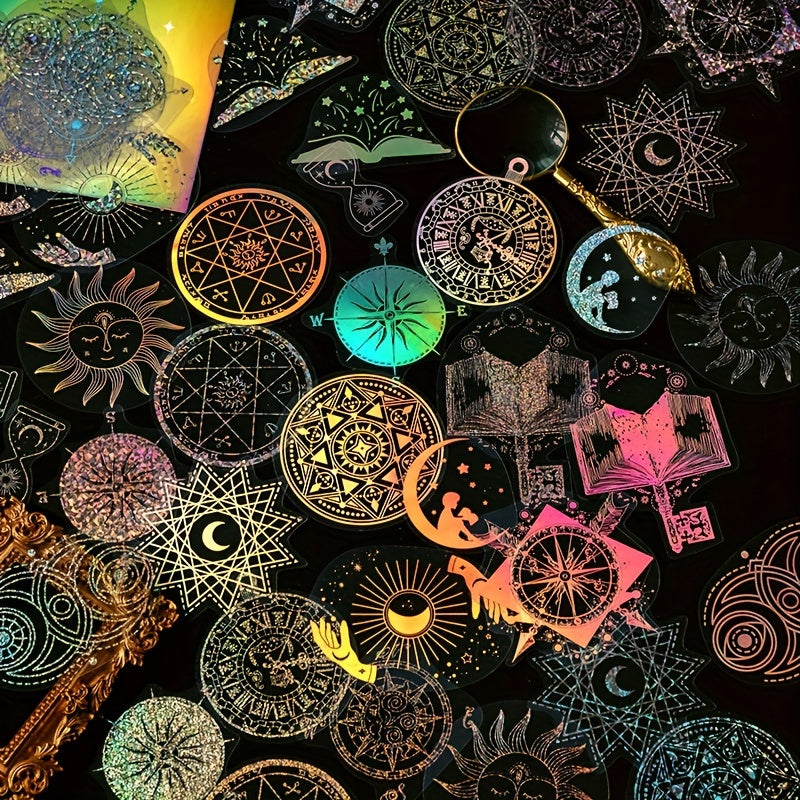 45pcs Glitter Laser Sticker Set for Literature Art Scrapbooking & DIY