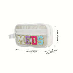 Chenille Patch Makeup Pouch & Toiletry Bag
