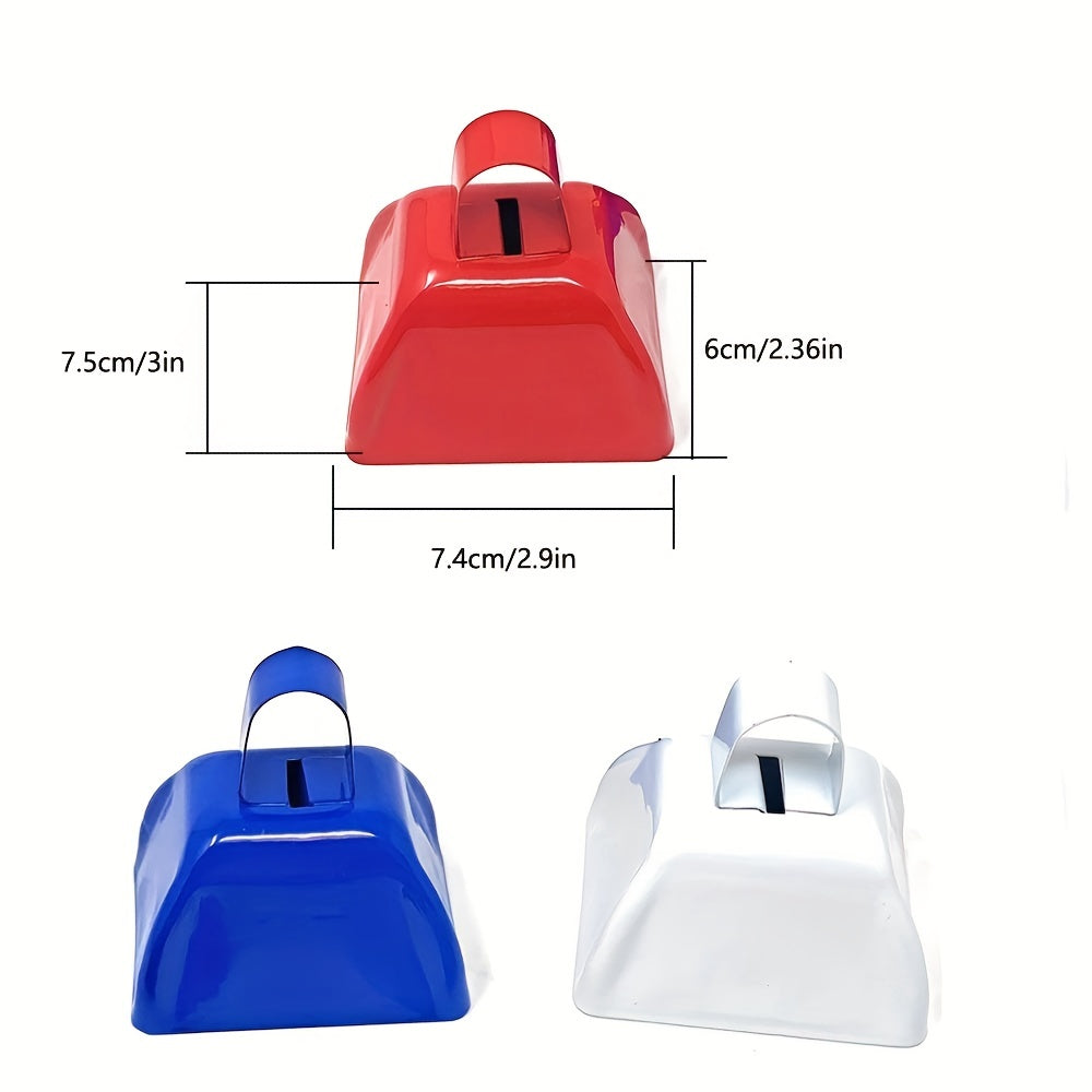 4 Metal Hand Bells Noise Maker Cow Bells Holiday Cheer Hand Bells
