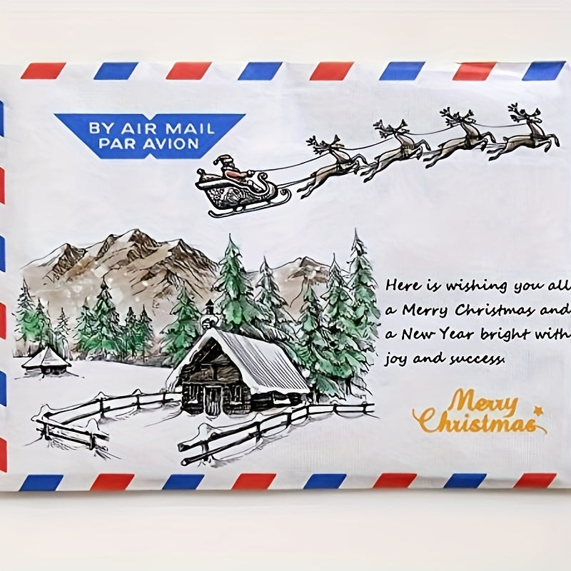 Xmas City House Background Transparent Stamp for Card Making