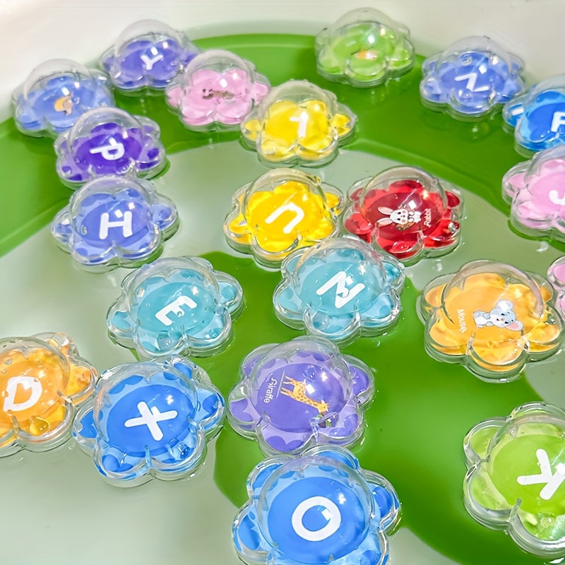 26 Floating Balls Shower Toys - Alphabet & Numbers - Animal Bathroom