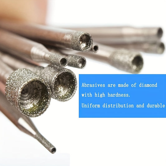 10pcs Mini Cup Diamond Grinding Head Burrs for Rotary Tools 2.35 MM Mandrel