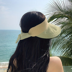 Embossed Visor Hat Wide Brim UV Protection Beach Hat