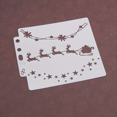 Christmas Snow House Reusable Stencil Drawing Templates DIY Layering Set
