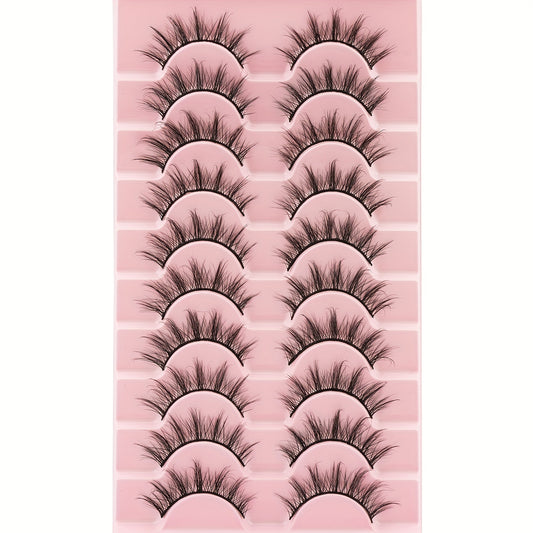 10 Pairs Cat Eyes Fluffy Mink False Eyelashes