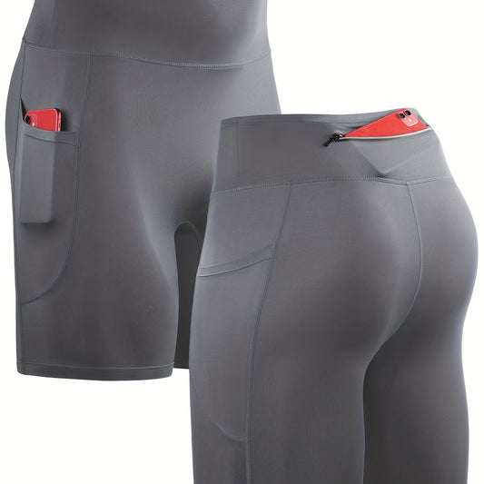 Men's Quick Dry Sports Shorts With Pockets High Stretch Compression Pants