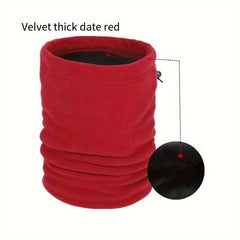 Polar Fleece Neck Cover With Drawstring Adjustable Elastic - Warm & Cold Proof