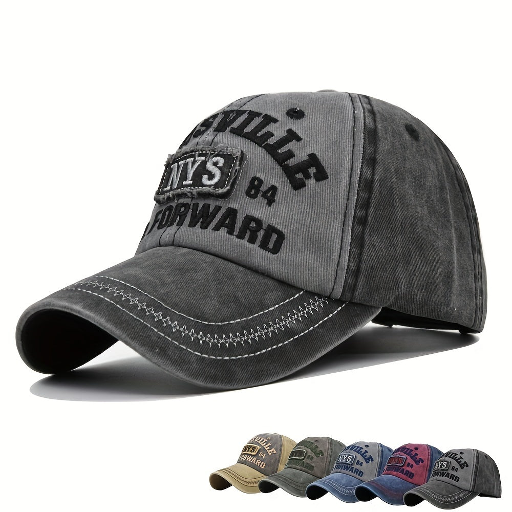 NYS Embroidery Baseball Cap Washed Distressed Sunscreen Sports Hat