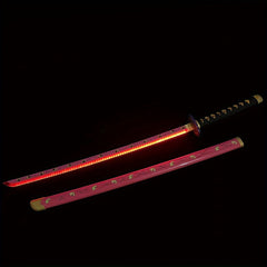 Samurai Katana USB Charging Wooden Sword Lights Halloween Cosplay