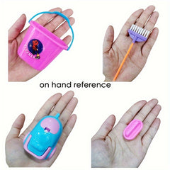 9pcs Doll Cleaning Tools Set Broom Bucket Dollhouse Furniture Decor